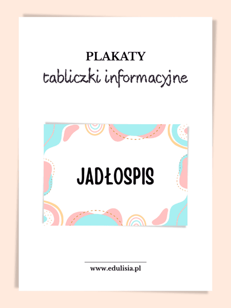 Tabliczki informacyjne do żłobka i przedszkola - plakaty