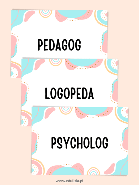 Materiały organizacyjne do przedszkola – tabliczki informacyjne