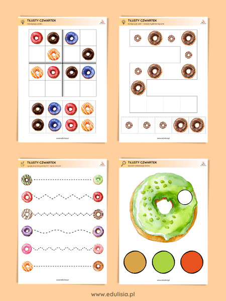 Tłusty Czwartek - karty pracy - zestaw przedszkole