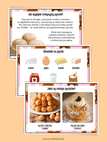 gazetka szkolna tłusty czwartek - pączki i faworki do druku