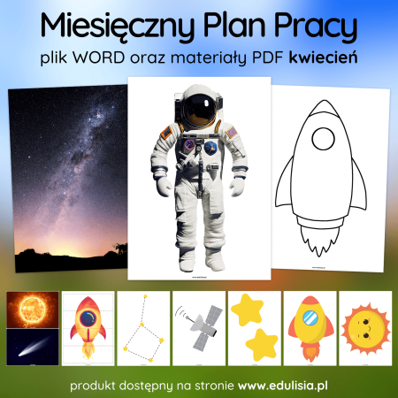 Plan Pracy Miesięczny Do Żłobka i Do Przedszkola Cele i Aktywności Kwiecień Wielkanoc Kosmos Teatr Zwierzęta na wsi PDF