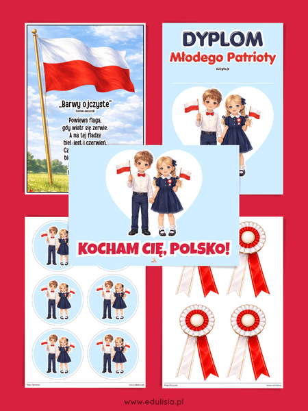 medal dyplom kotylion - pomoce dydaktyczne polska młody patriota