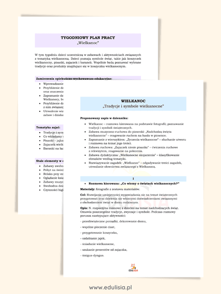 scenariusz zajęć Wielkanoc - przedszkole i żłobek