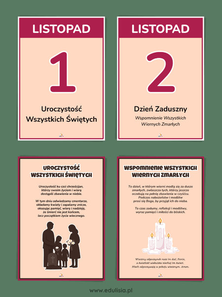 wszystkich świętych 1 listopada zestaw przedszkole szkoła
