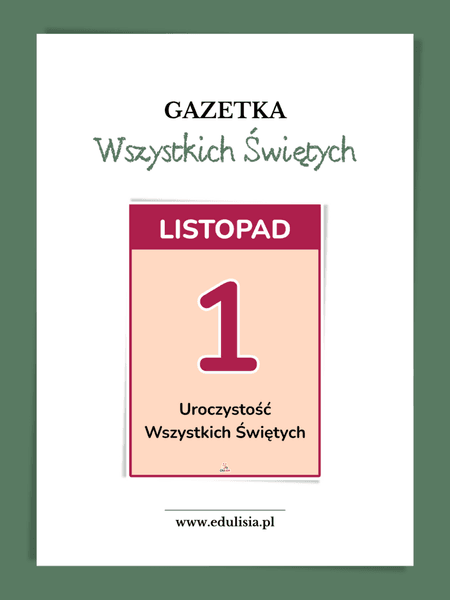 uroczystość wszystkich świętych gazetka napis dekoracja do druku