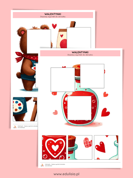 Walentynki - karty pracy - zestaw przedszkole