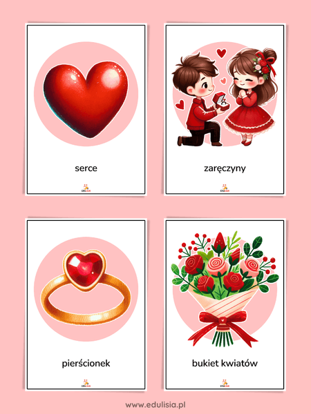 Walentynki - plansze edukacyjne