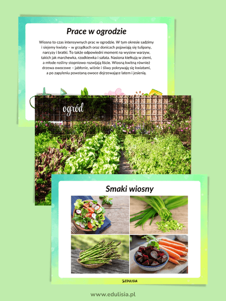 prace w ogrodzie i smaki wiosny - gazetka szkolna do druku