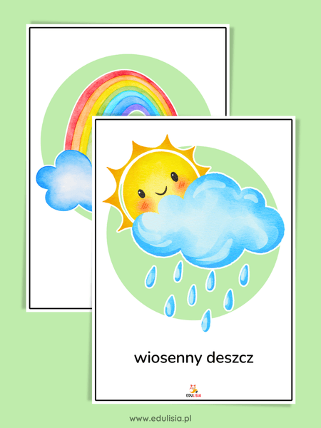 wiosenna pogoda - plansze edukacyjne do druku