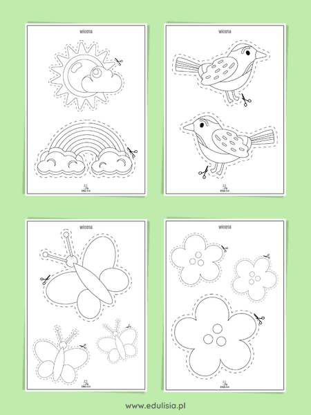 Wiosna - karty pracy - wycinanki