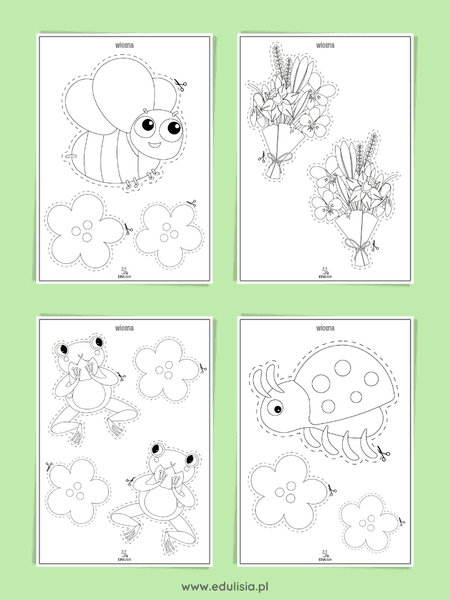 prosta nauka grafomotoryka nożyczki karty pracy do druku