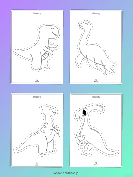 Dzień Dinozaura - karty pracy - wycinanki