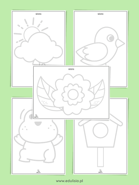 Wiosna - karty pracy - rysowanie po śladzie