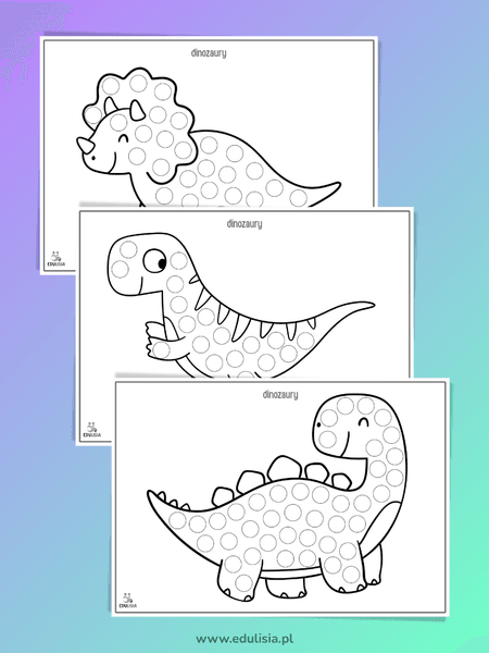 Dzień Dinozaura - karty pracy - wyklejanki