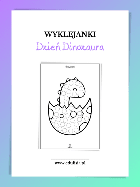 Dzień Dinozaura - karty pracy - wyklejanki