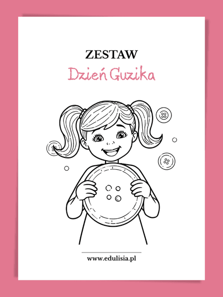 dzień guzika zestaw karty pracy do druku