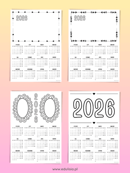 Kalendarz 2026 dla babci i dziadka - zestaw 1