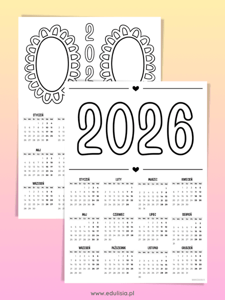 Kalendarze dla babci i dziadka 2026 do druku 