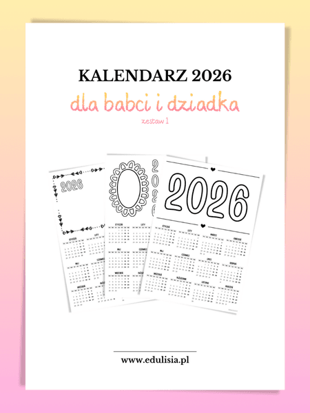 Kalendarz 2026 dla babci i dziadka - zestaw 1