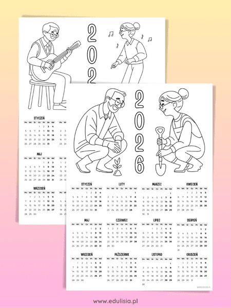 Kalendarz 2026 dla babci i dziadka - zestaw 4