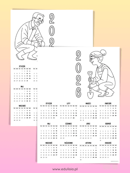 kalendarz dla babci i dziadka do druku upominek od wnuków