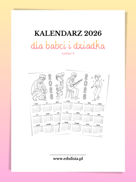 Kalendarz 2026 dla babci i dziadka - zestaw 4