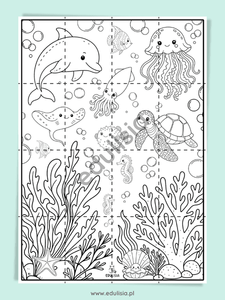 Zwierzęta mórz i oceanów - kolorowanka XXL