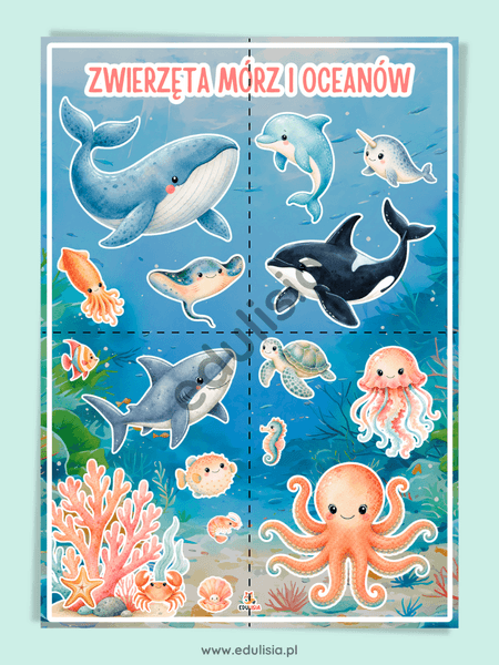Zwierzęta mórz i oceanów - plakat