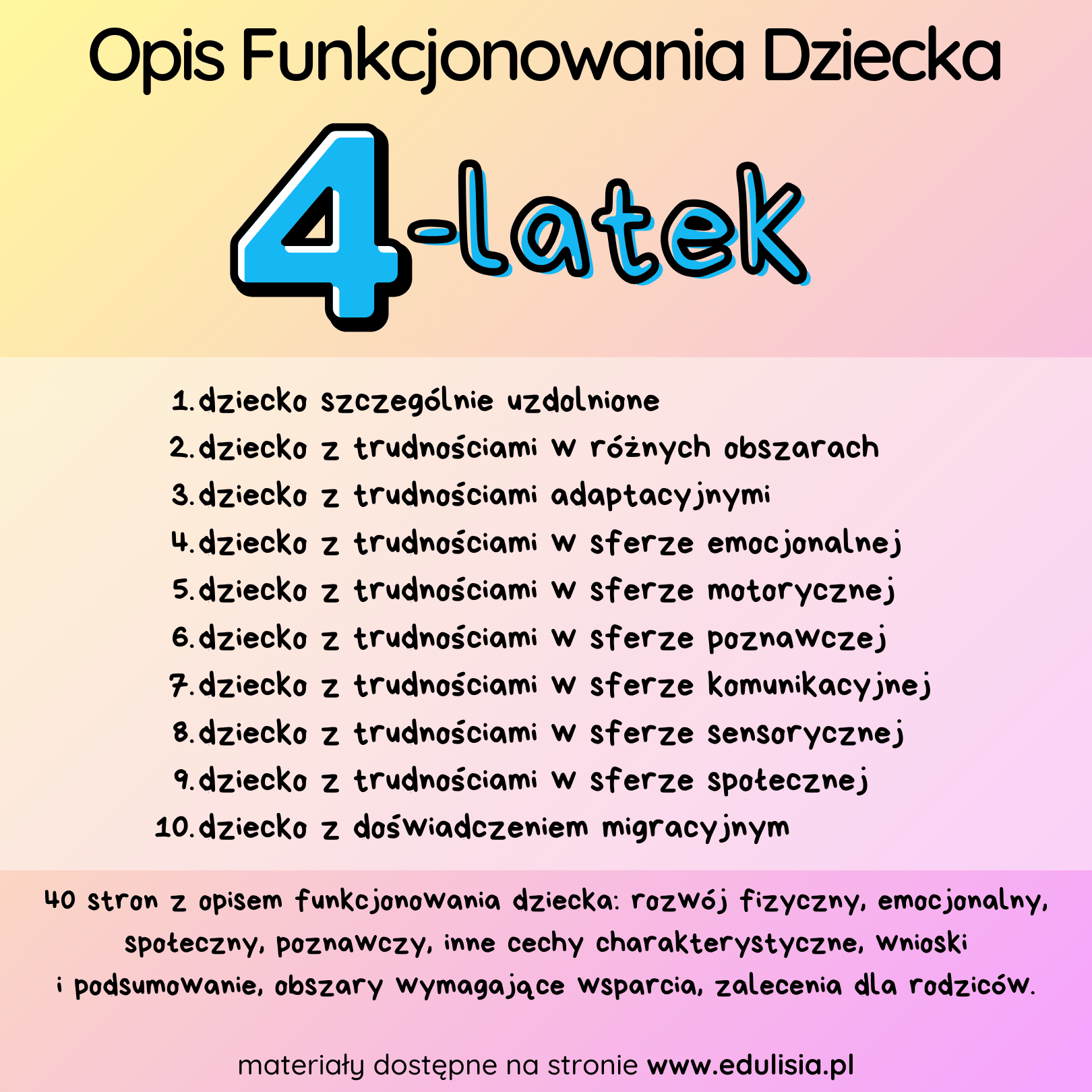 Opinia Opis o Dziecku w Przedszkolu Wzór do edycji