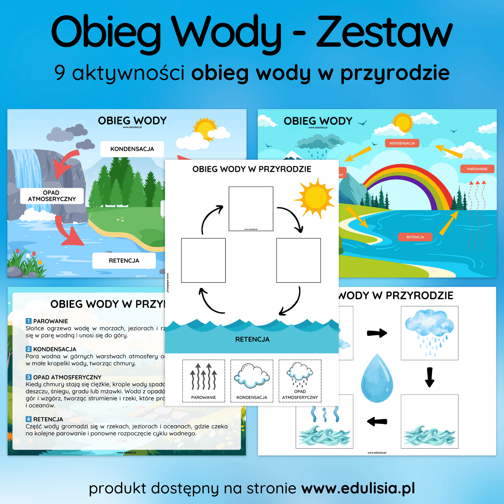 krążenie wody w przyrodzie karta pracy schemat dla dzieci pdf