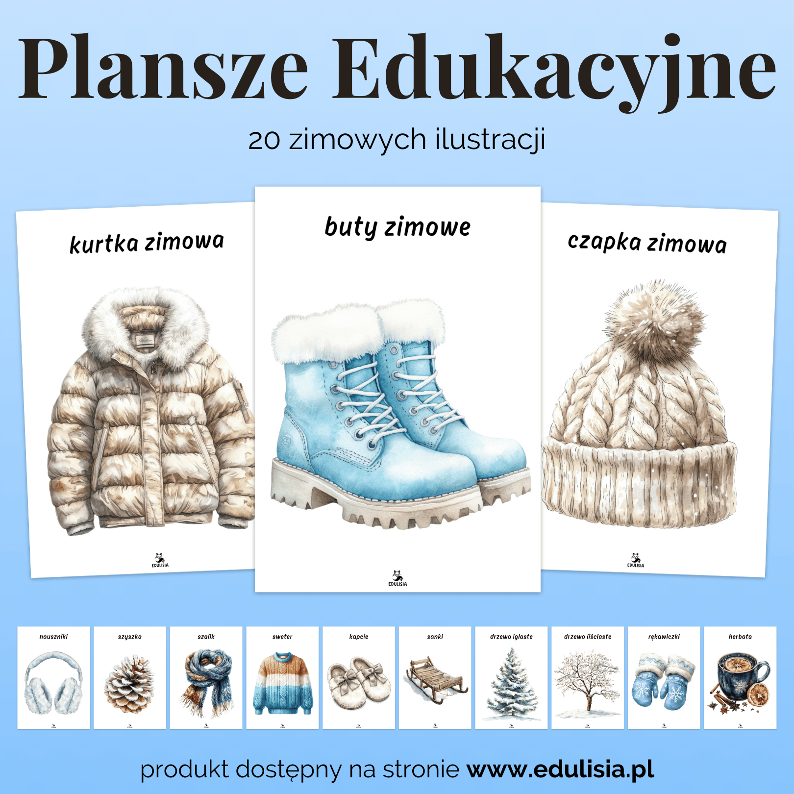 plansze edukacyjne o zimie dla dzieci pdf do druku do pobrania
