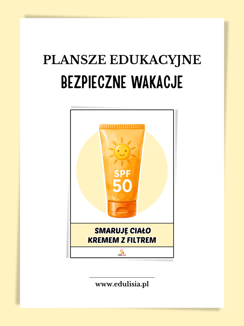 Bezpieczne wakacje plansze edukacyjne dla przedszkola