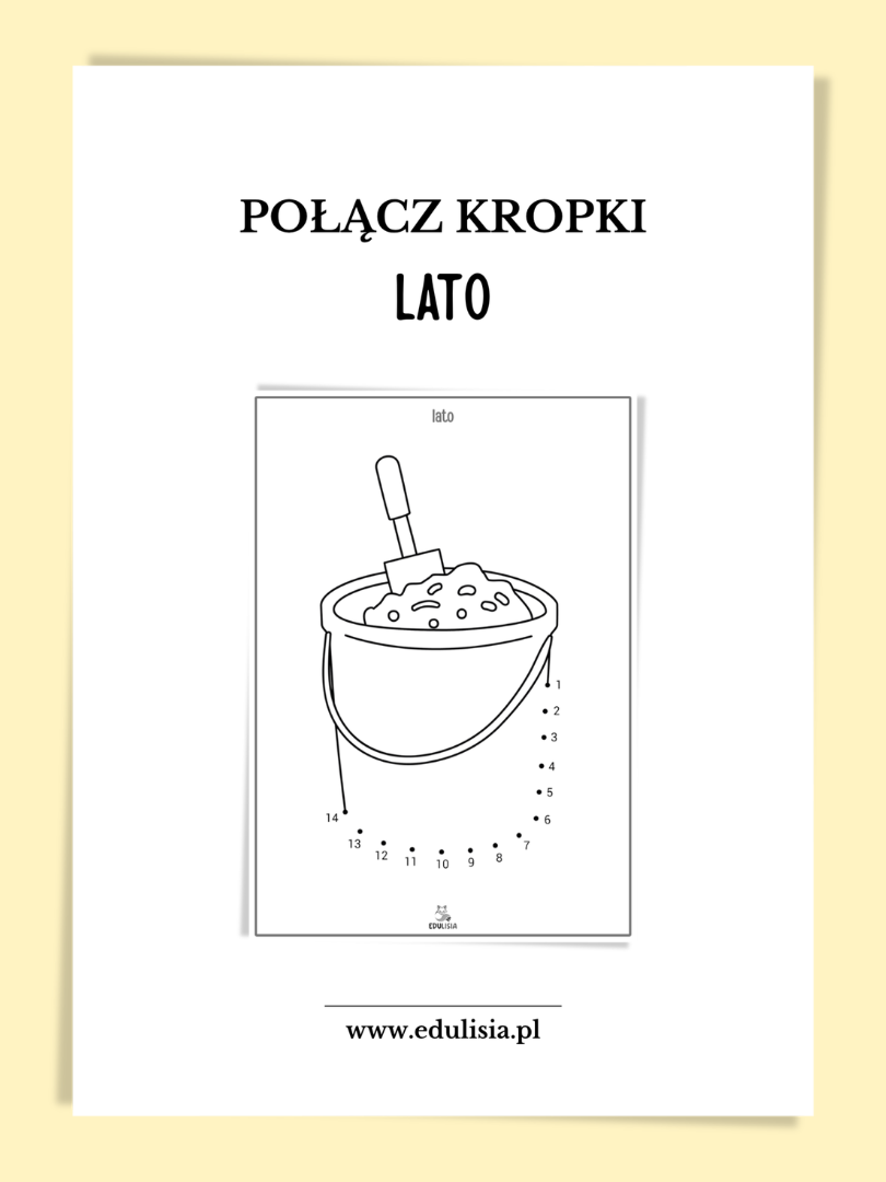 Połącz kropki lato karty pracy dla dzieci do pobrania