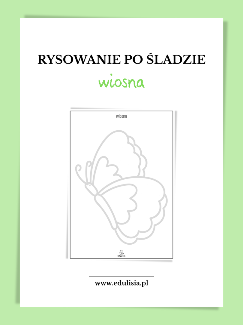 wiosna karty pracy rysowanie po śladzie do druku
