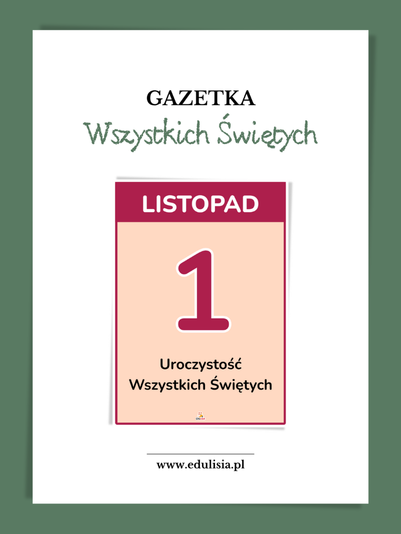 uroczystość wszystkich świętych gazetka napis dekoracja do druku