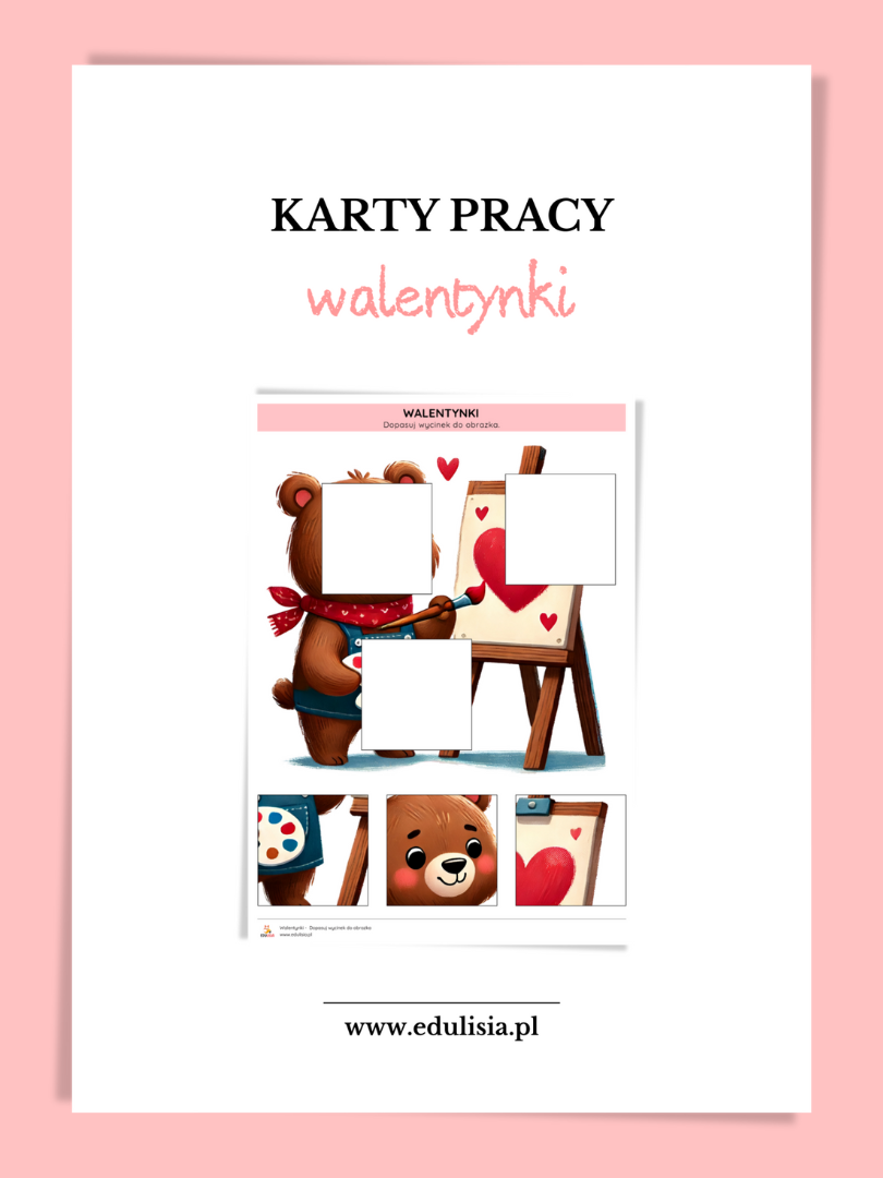 Walentynkowe zestaw kart pracy PDF do druku
