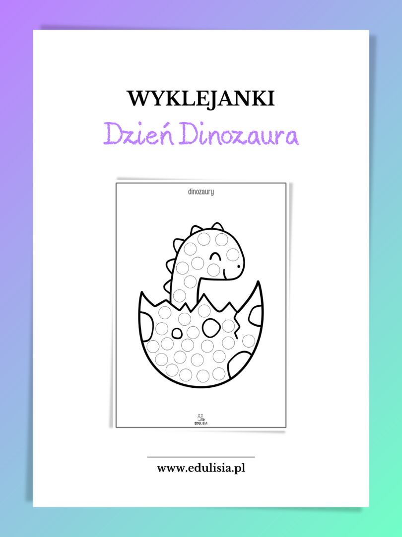 Dinozaur do wyklejania plasteliną – karta pracy