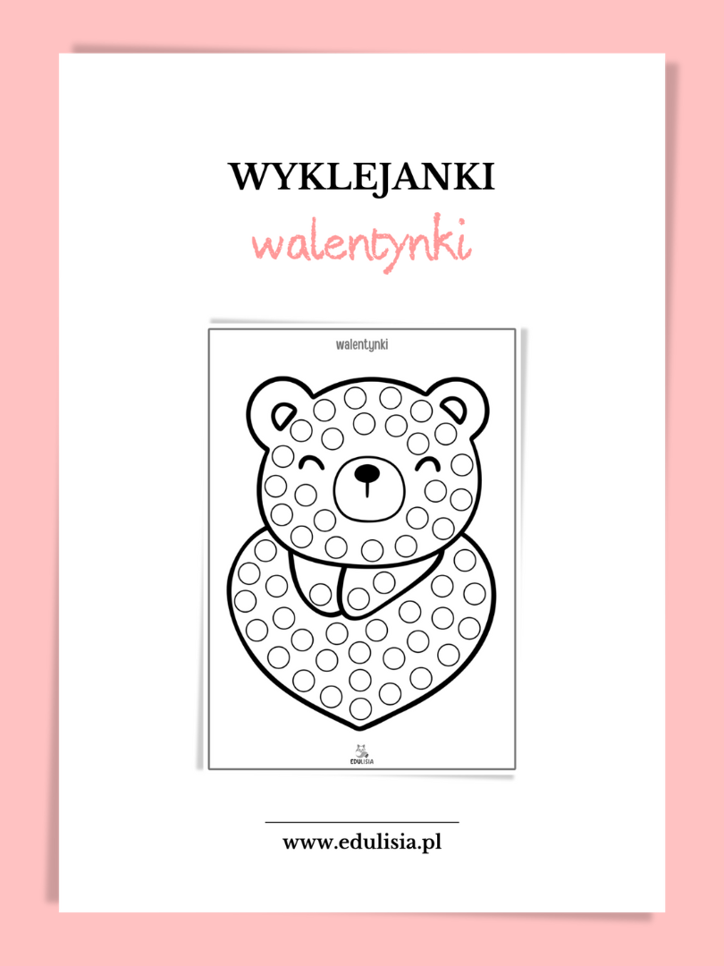 Walentynkowa wyklejanka do druku – serce do wypełniania plasteliną