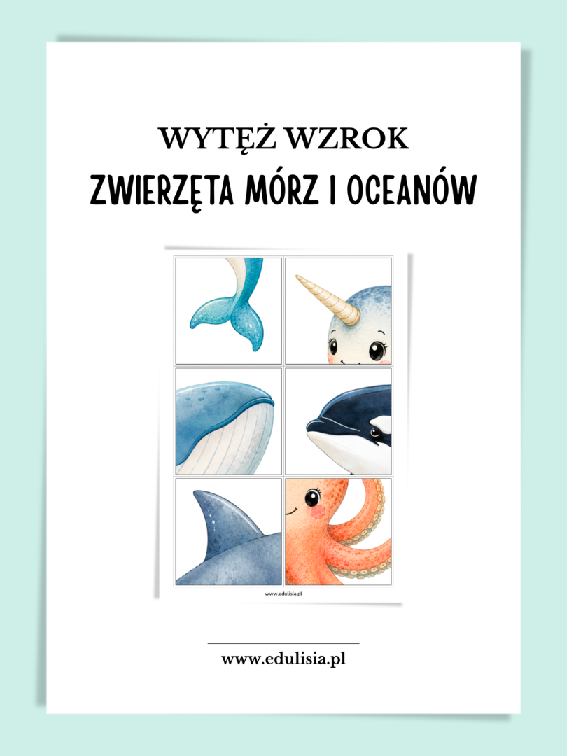 Zwierzęta mórz i oceanów wytęż wzrok gra edukacyjna dla dzieci
