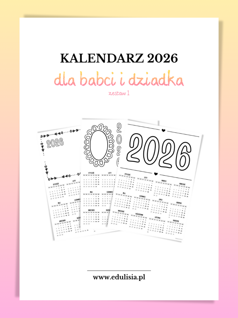 Kalendarz dla babci i dziadka do druku 2026