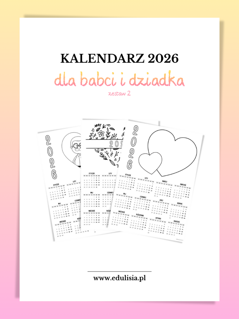 kalendarz do druku 2026 na dzień babci i dziadka